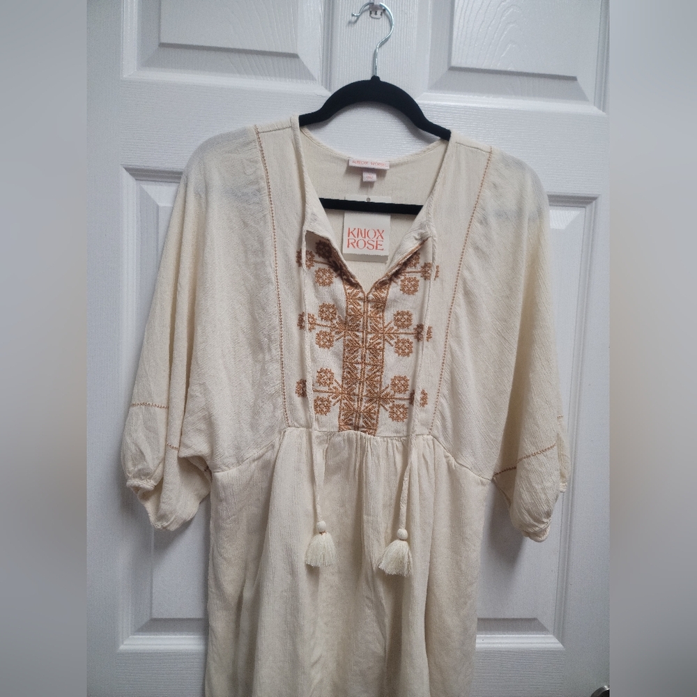 Knox Rose Cream Ruffled Smocked Mini Dress - Picture 6 of 9